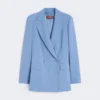 Getailleerde blazer van wolcrêpe, lichtblauw Getailleerde blazer van wolcrêpe, lichtblauw