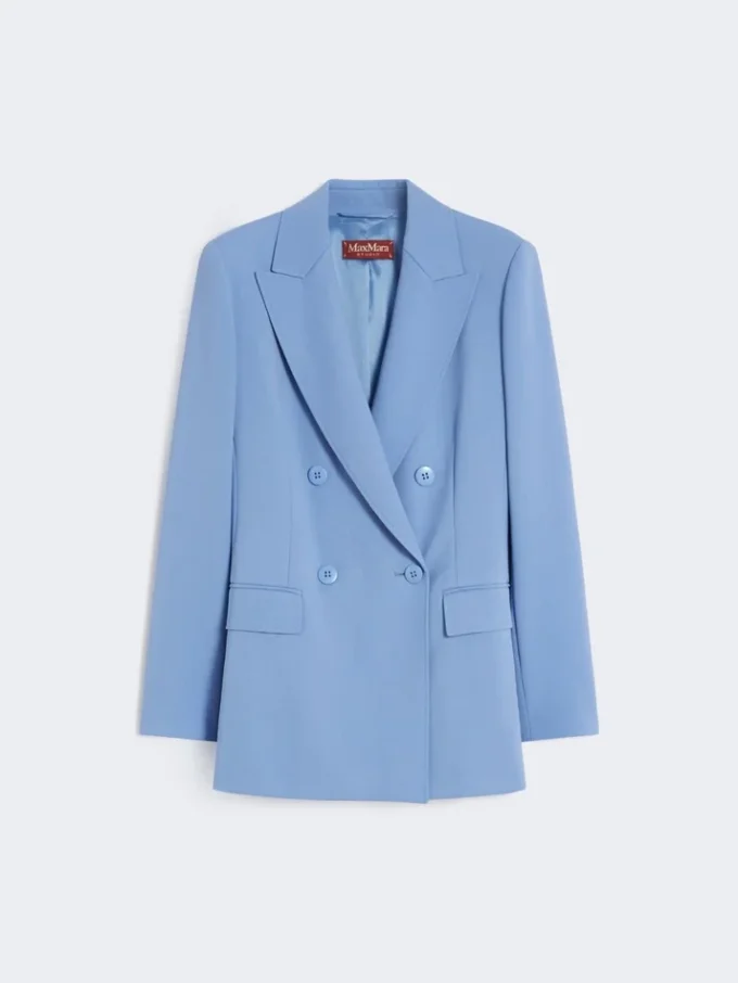 Getailleerde blazer van wolcrêpe, lichtblauw Getailleerde blazer van wolcrêpe, lichtblauw