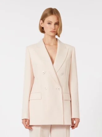 Getailleerde blazer van wolcrêpe, roze