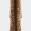 Getailleerde jurk van tule-jersey, beige met kleurverloop Getailleerde jurk van tule-jersey, beige met kleurverloop
