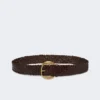 Gevlochten leren riem, donkerbruin Gevlochten leren riem, donkerbruin