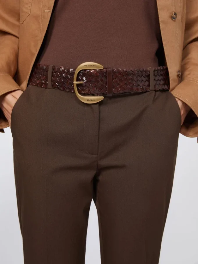 Gevlochten leren riem, donkerbruin Gevlochten leren riem, donkerbruin