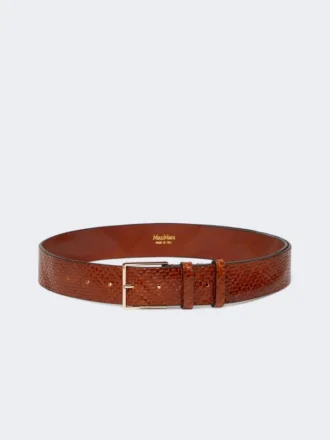 Gevlochten leren riem, tabakskleur