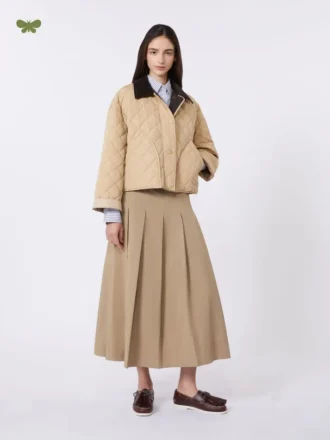 Gewassen gabardine rok, hazelnootbruin