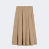 Gewassen gabardine rok, hazelnootbruin