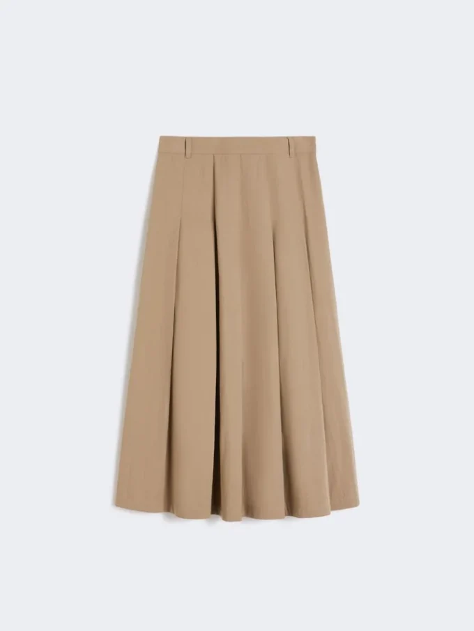 Gewassen gabardine rok, hazelnootbruin