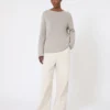 Gewassen katoenen broek, naturel Gewassen katoenen broek, naturel