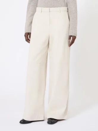 Gewassen katoenen broek, naturel