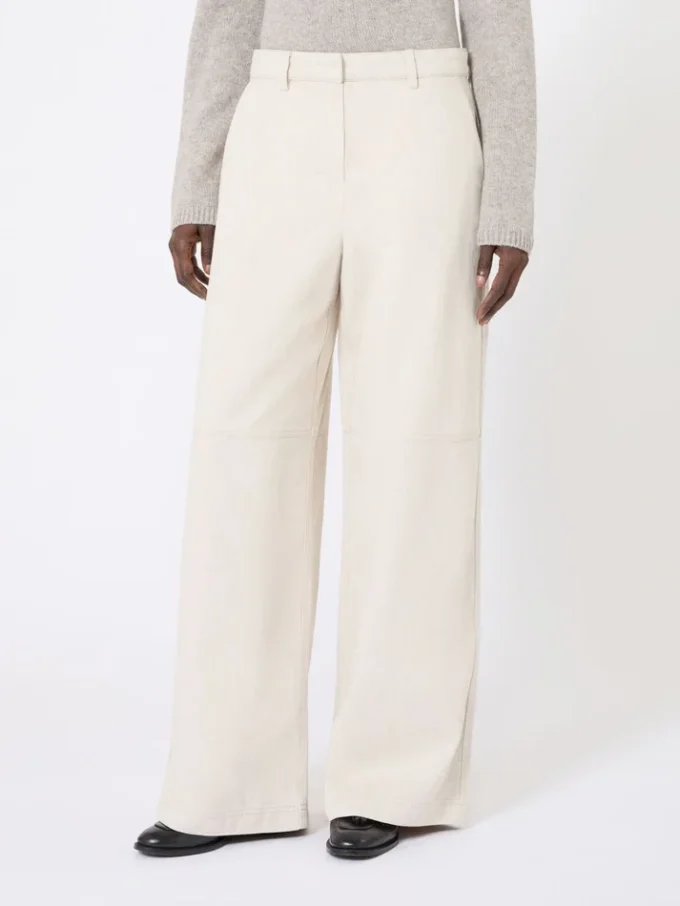 Gewassen katoenen broek, naturel Gewassen katoenen broek, naturel