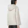 Gewatteerd, waterafstotend canvas jack met capuchon, beige