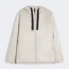 Gewatteerd, waterafstotend canvas jack met capuchon, beige