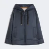 Gewatteerd waterafstotend canvas jack met capuchon, midnightblue Gewatteerd waterafstotend canvas jack met capuchon, midnightblue