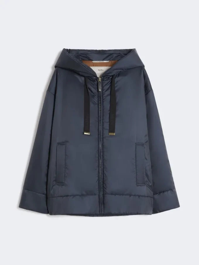 Gewatteerd waterafstotend canvas jack met capuchon, midnightblue Gewatteerd waterafstotend canvas jack met capuchon, midnightblue