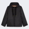 Gewatteerd, waterafstotend jack met capuchon, zwart Gewatteerd, waterafstotend jack met capuchon, zwart