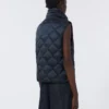Gewatteerd, waterafstotend nylon canvas vest, middernachtblauw Gewatteerd, waterafstotend nylon canvas vest, middernachtblauw