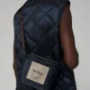 Gewatteerd, waterafstotend nylon canvas vest, middernachtblauw Gewatteerd, waterafstotend nylon canvas vest, middernachtblauw