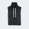 Gewatteerd, waterafstotend nylon canvas vest, middernachtblauw Gewatteerd, waterafstotend nylon canvas vest, middernachtblauw