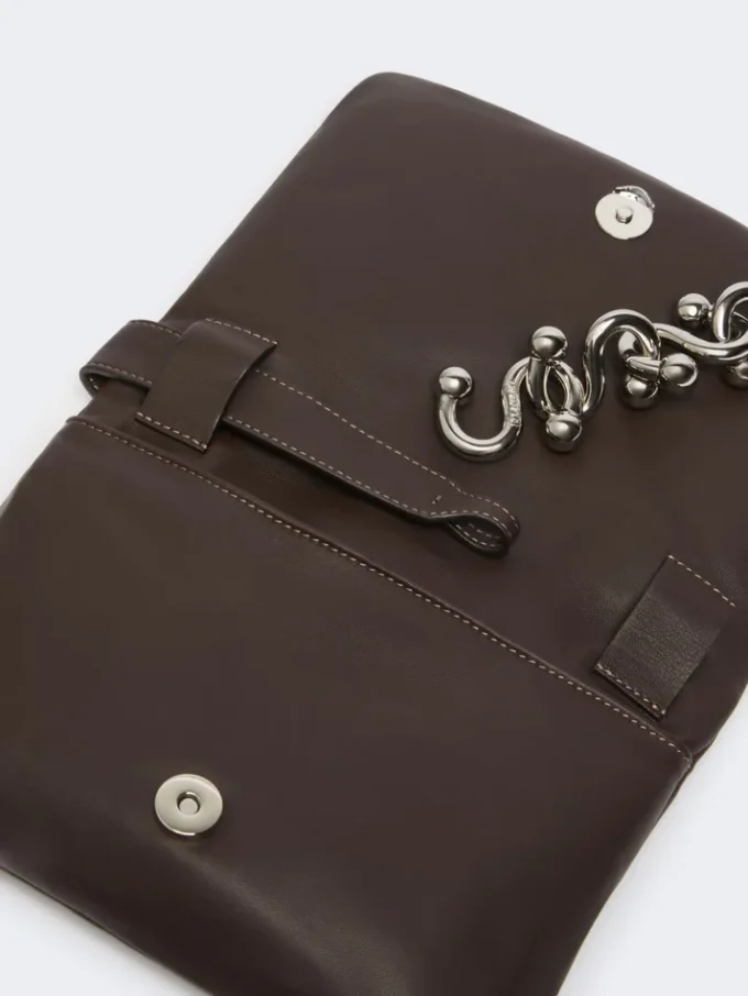 Gewatteerde mini-Soffy-tas van nappaleer, cacao Gewatteerde mini-Soffy-tas van nappaleer, cacao
