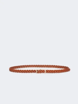 Geweven leren riem, roestkleur