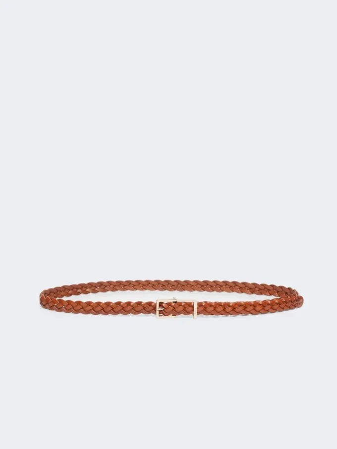 Geweven leren riem, roestkleur Geweven leren riem, roestkleur