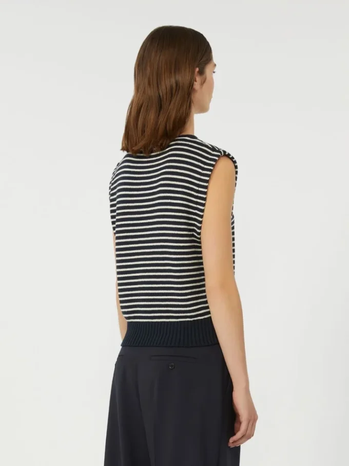Gilet van katoengaren, marineblauw Gilet van katoengaren, marineblauw