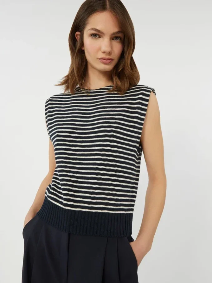 Gilet van katoengaren, marineblauw Gilet van katoengaren, marineblauw