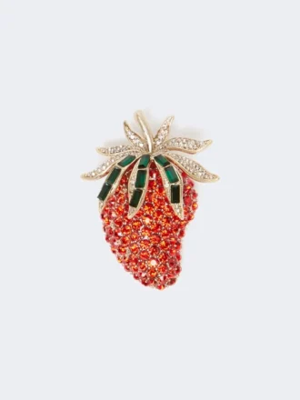 Glazen broche, rood
