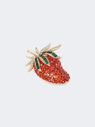 Glazen broche, rood