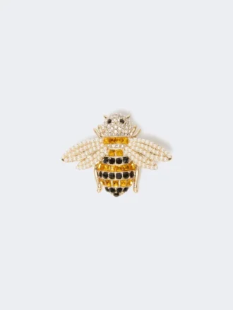 Glazen broche, zwart
