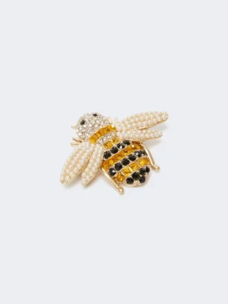 Glazen broche, zwart