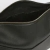 Grote, matglanzende leren handtas, zwart Grote, matglanzende leren handtas, zwart
