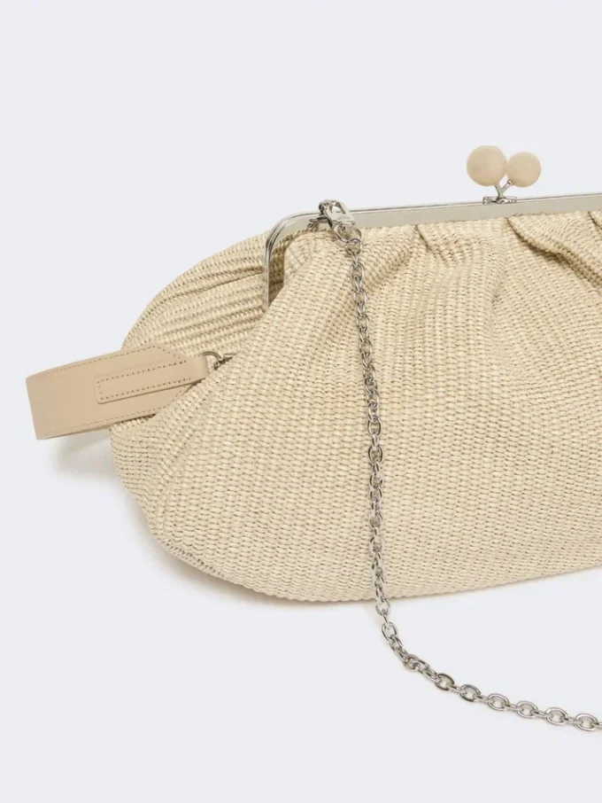 Grote pasticcino-tas met raffia-effect, tortelduif Grote pasticcino-tas met raffia-effect, tortelduif