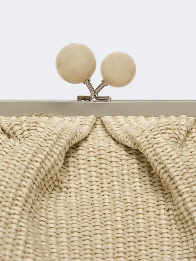 Grote pasticcino-tas met raffia-effect, tortelduif Grote pasticcino-tas met raffia-effect, tortelduif