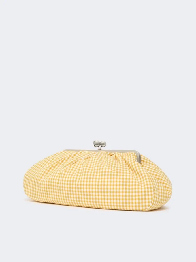 Grote Pasticcino-tas van katoen met gingham-ruit, geel Grote Pasticcino-tas van katoen met gingham-ruit, geel