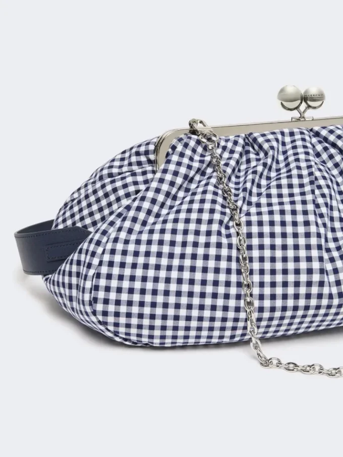 Grote Pasticcino-tas van katoen met gingham-ruit, ultramarijn Grote Pasticcino-tas van katoen met gingham-ruit, ultramarijn