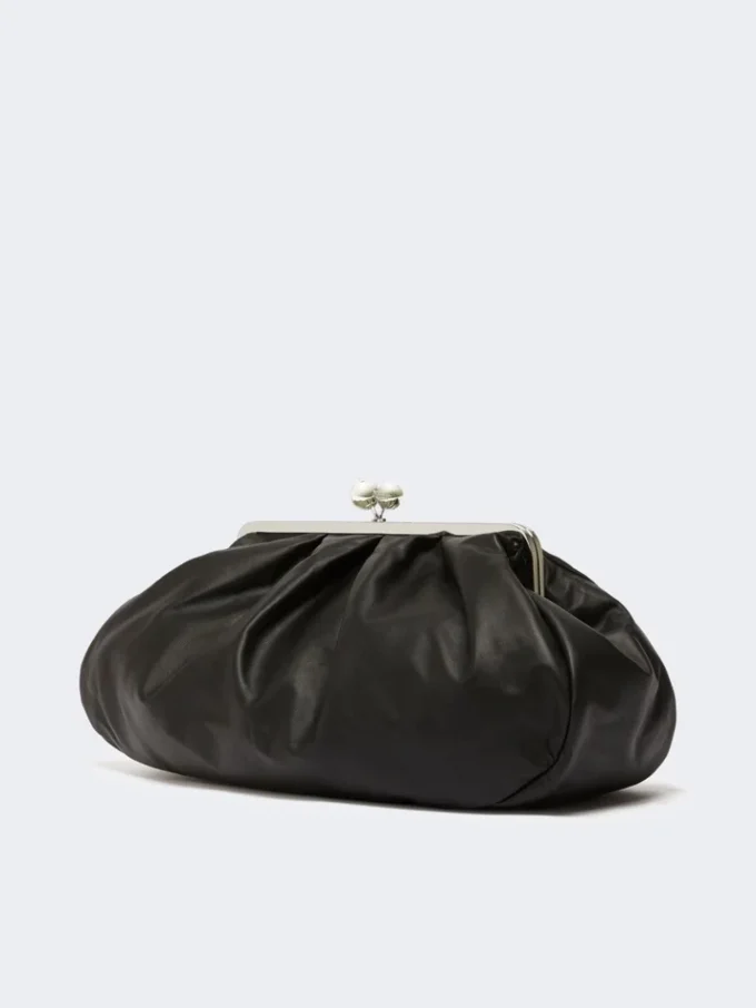 Grote Pasticcino-tas van schapenleer, zwart