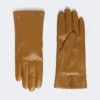 Handschoenen van nappaleer, tabakskleur