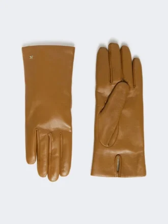 Handschoenen van nappaleer, tabakskleur