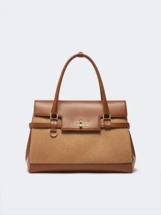 Handtas in camel en leer, camel Handtas in camel en leer, camel