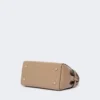 Handtas van glad leer, kleur mud Handtas van glad leer, kleur mud