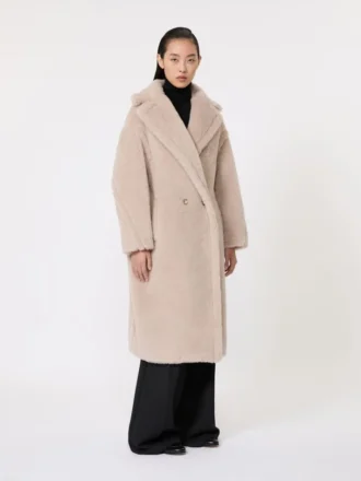 Iconische Teddy Bear Icon Coat van alpaca en wol, beige