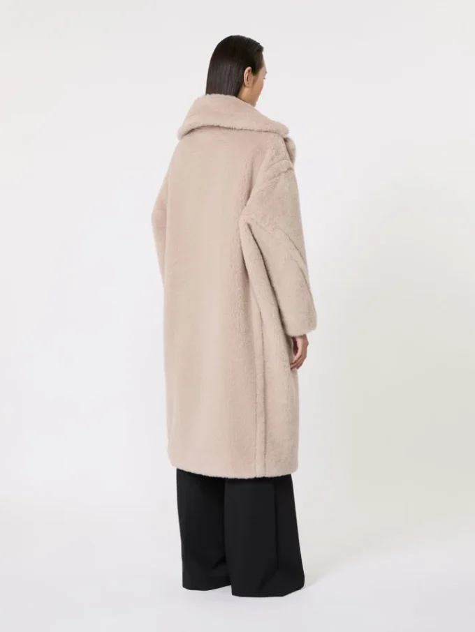 Iconische Teddy Bear Icon Coat van alpaca en wol, beige