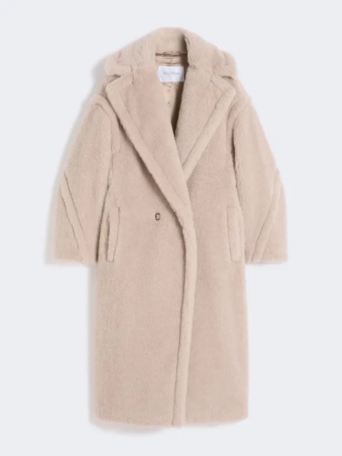 Iconische Teddy Bear Icon Coat van alpaca en wol, beige