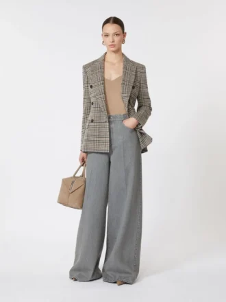 Jacquard jersey blazer, zwart grijs