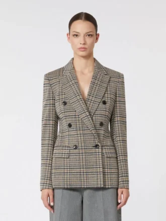 Jacquard jersey blazer, zwart grijs