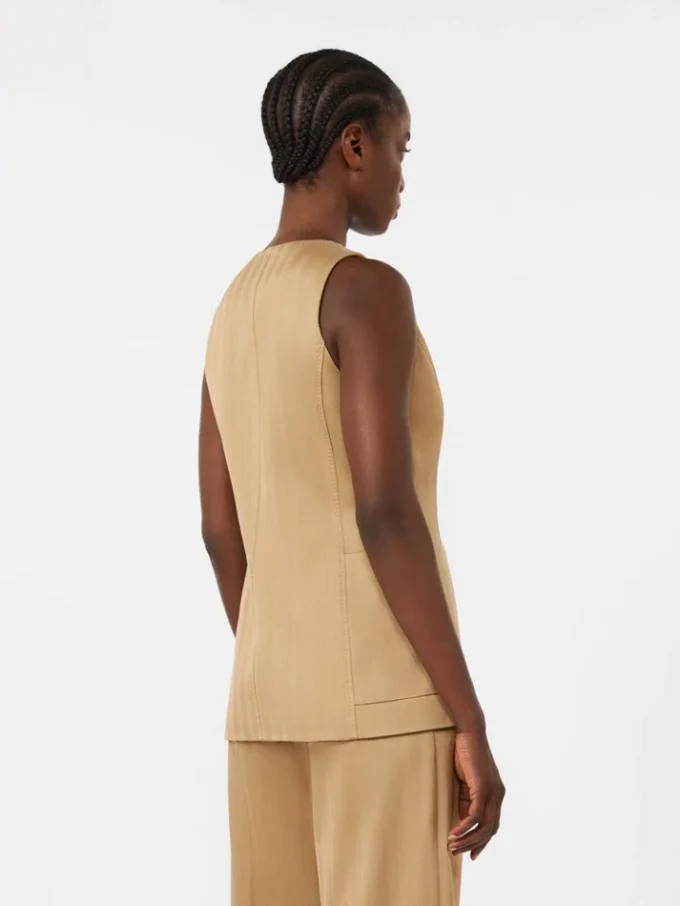Jacquard jersey vest met krijtstreep, desert Jacquard jersey vest met krijtstreep, desert