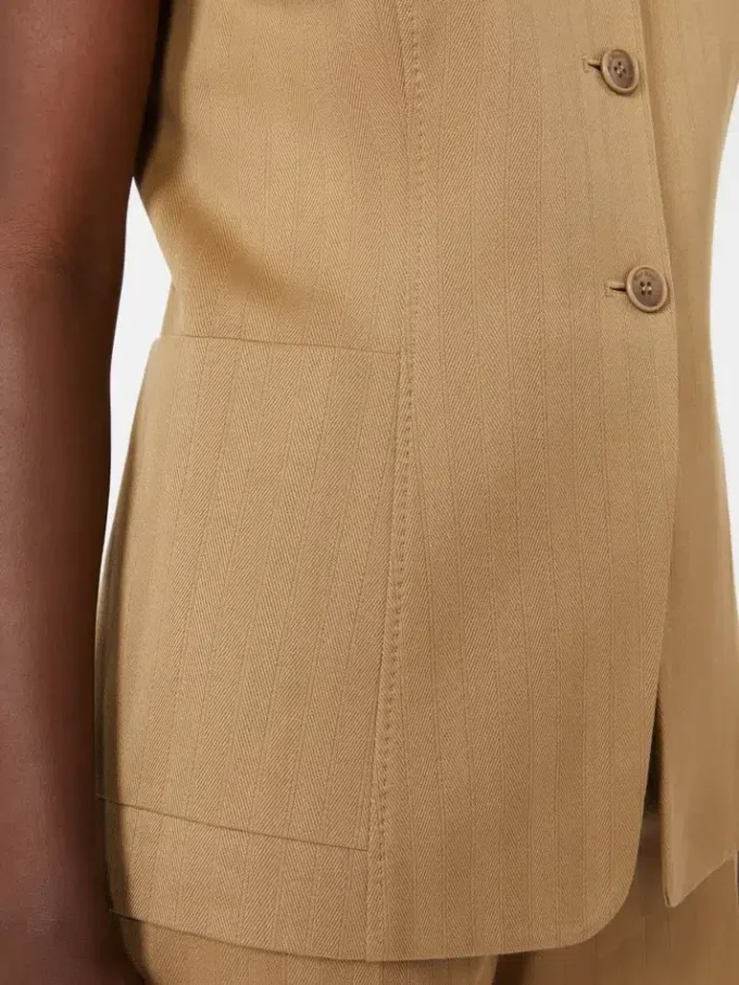 Jacquard jersey vest met krijtstreep, desert Jacquard jersey vest met krijtstreep, desert