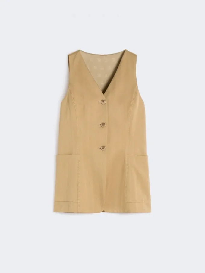Jacquard jersey vest met krijtstreep, desert Jacquard jersey vest met krijtstreep, desert