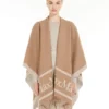 Jacquard wollen poncho, camel Jacquard wollen poncho, camel