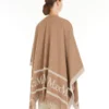 Jacquard wollen poncho, camel Jacquard wollen poncho, camel